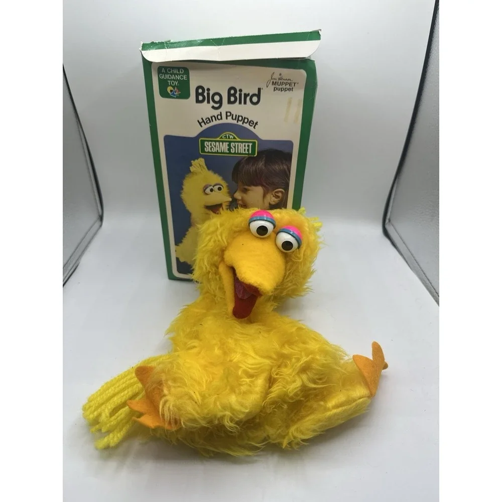 VTG Sesame Street Hand Puppet Lot 4 Bert Ernie Big Bird Count Jim Henson Muppet